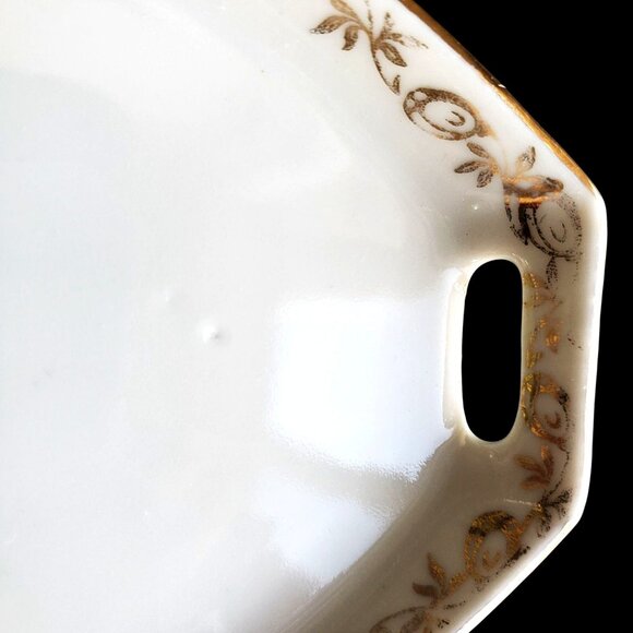 Antique Edwardian German Ilmenau Porcelain Vanity Tray Jlmenau Woman in Hat 7" - Picture 6 of 9